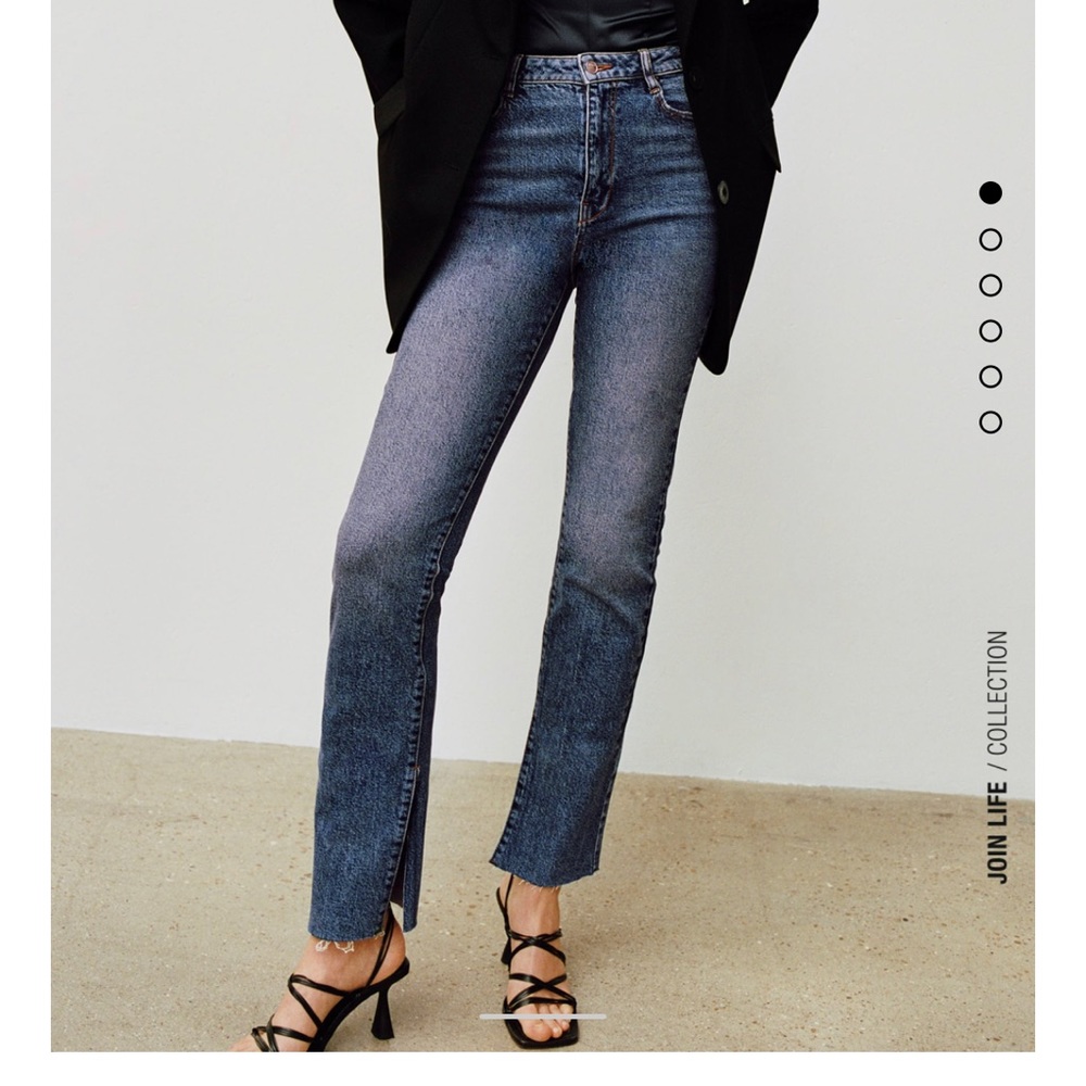 Zara slit flare slim jeans size 28 (6)